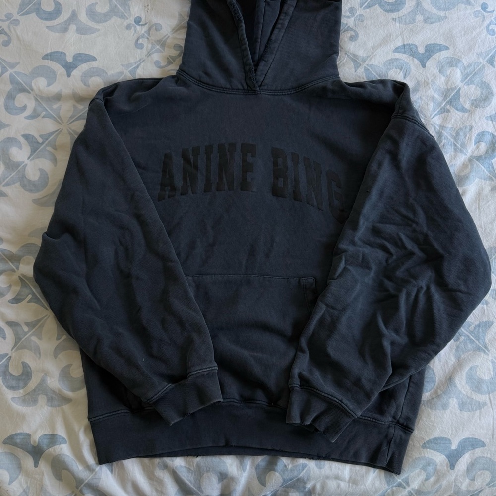 ANINE BING Harvey logo-print cotton hoodie